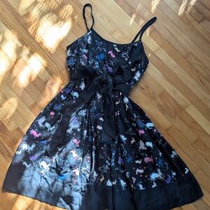 🆕 Erin fetherston black bunny print dress size medium 7/8
